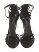 Dolce & Gabbana Patent Leather Cutout Accent T-Strap Sandals