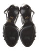 Dolce & Gabbana Patent Leather Cutout Accent T-Strap Sandals