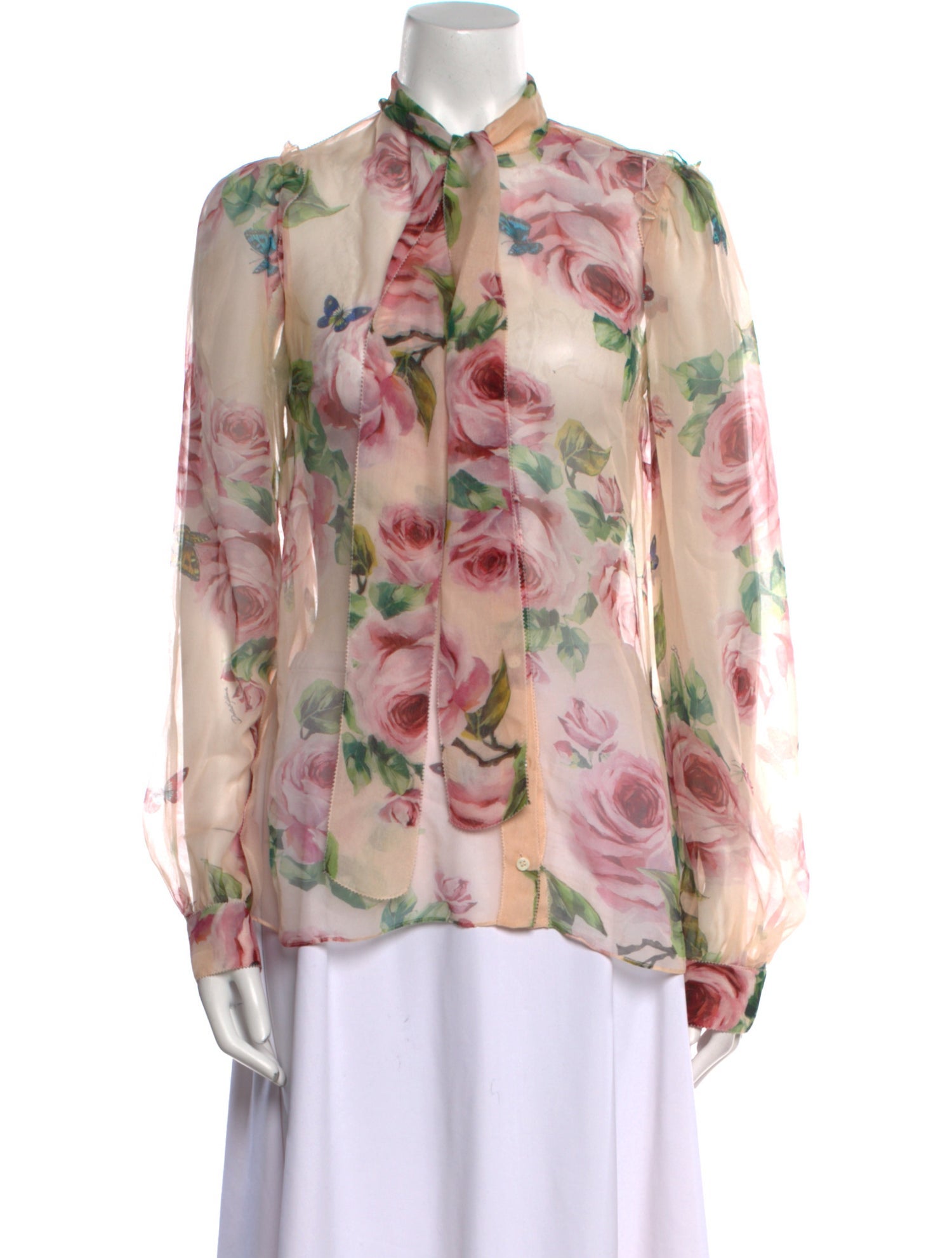 Dolce & Gabbana Silk Floral Print Blouse