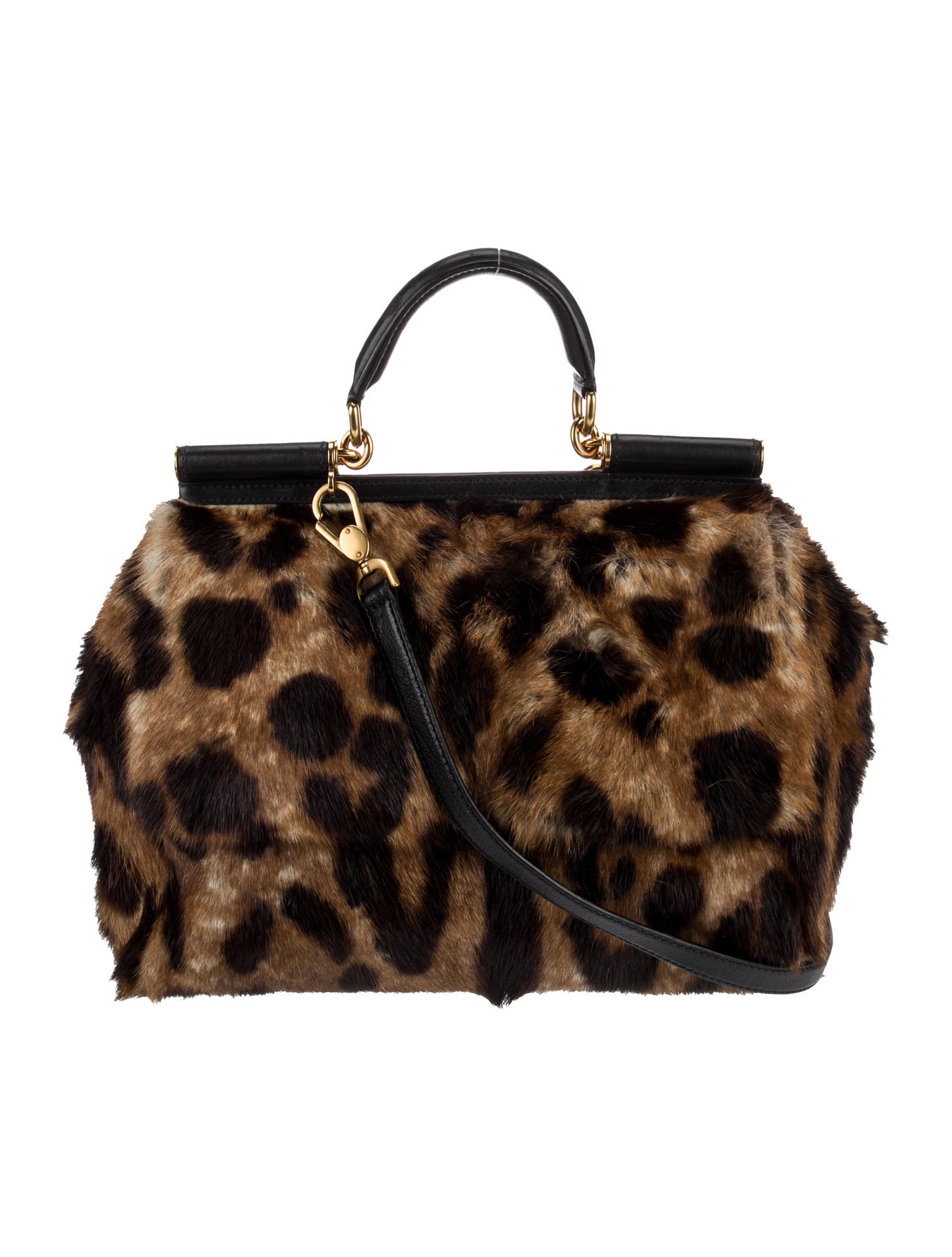 Dolce & Gabbana Fur Top Handle Bag