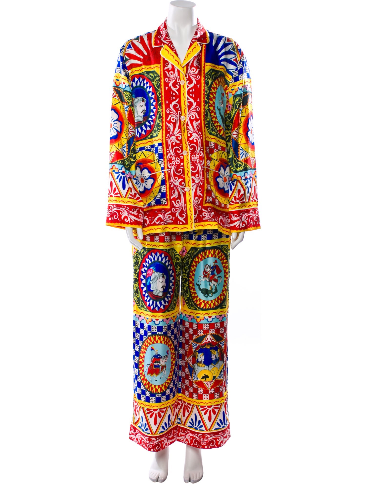 Dolce & Gabbana Silk Printed Pant Set w/ Tags