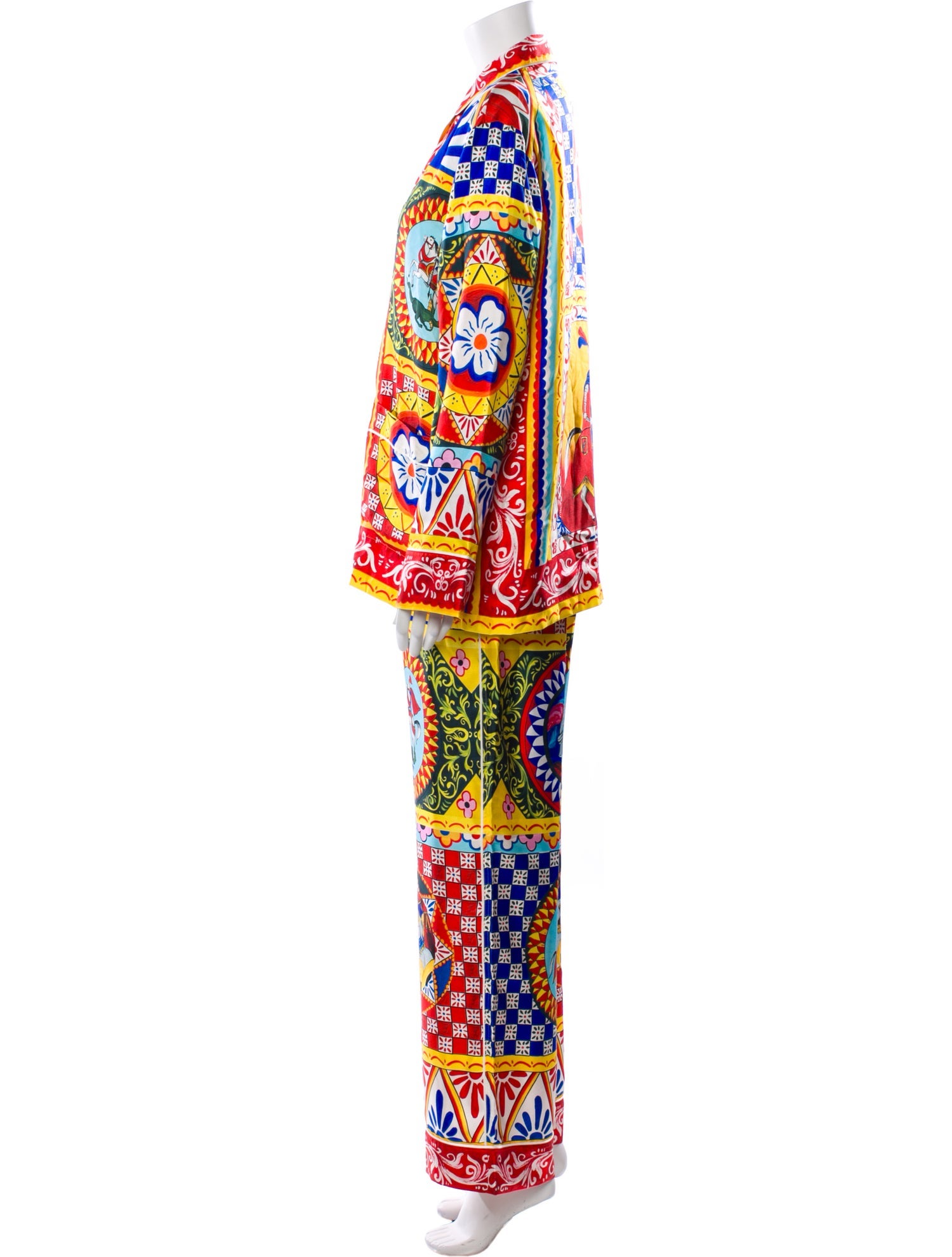 Dolce & Gabbana Silk Printed Pant Set w/ Tags