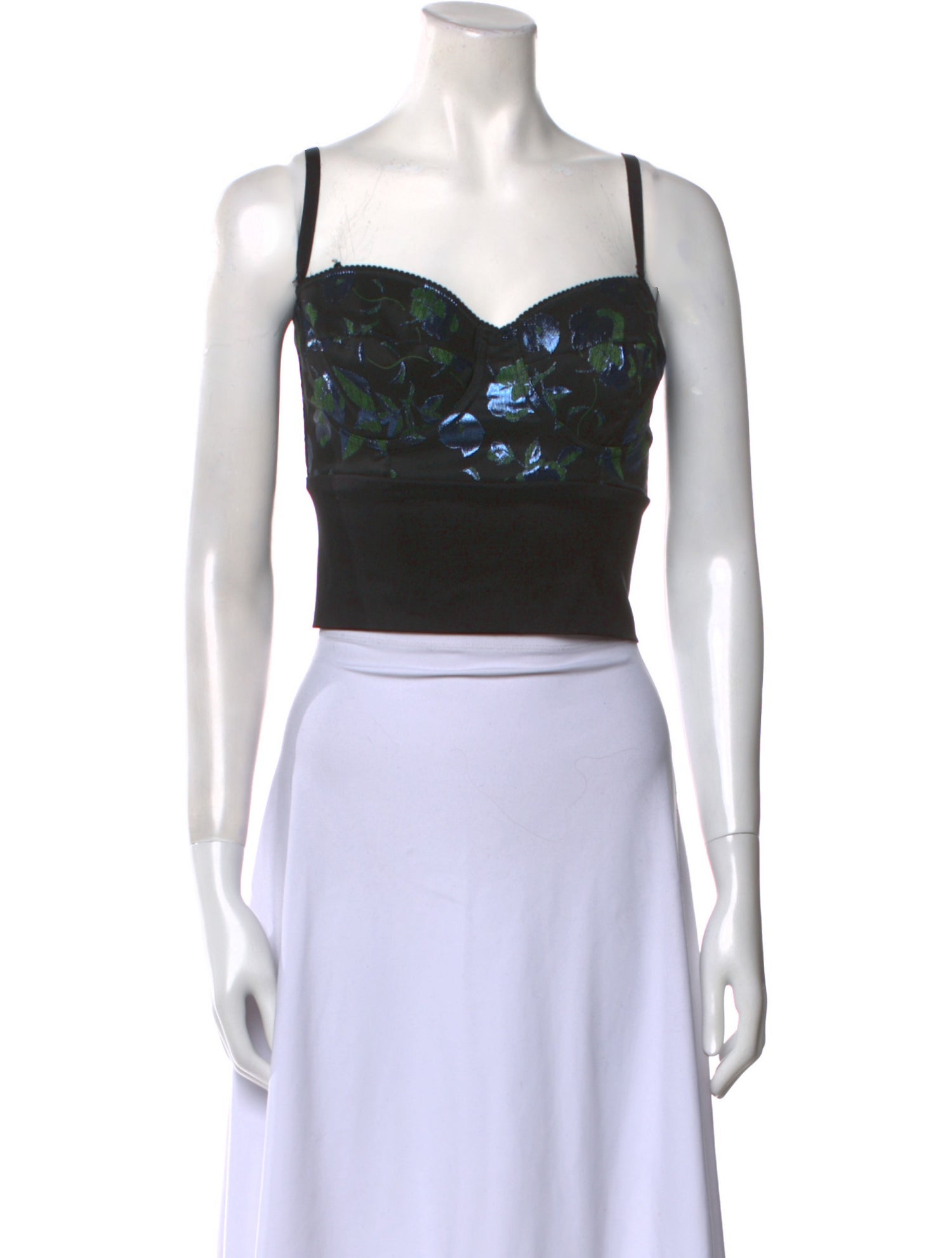 Dolce & Gabbana Printed Square Neckline Crop Top