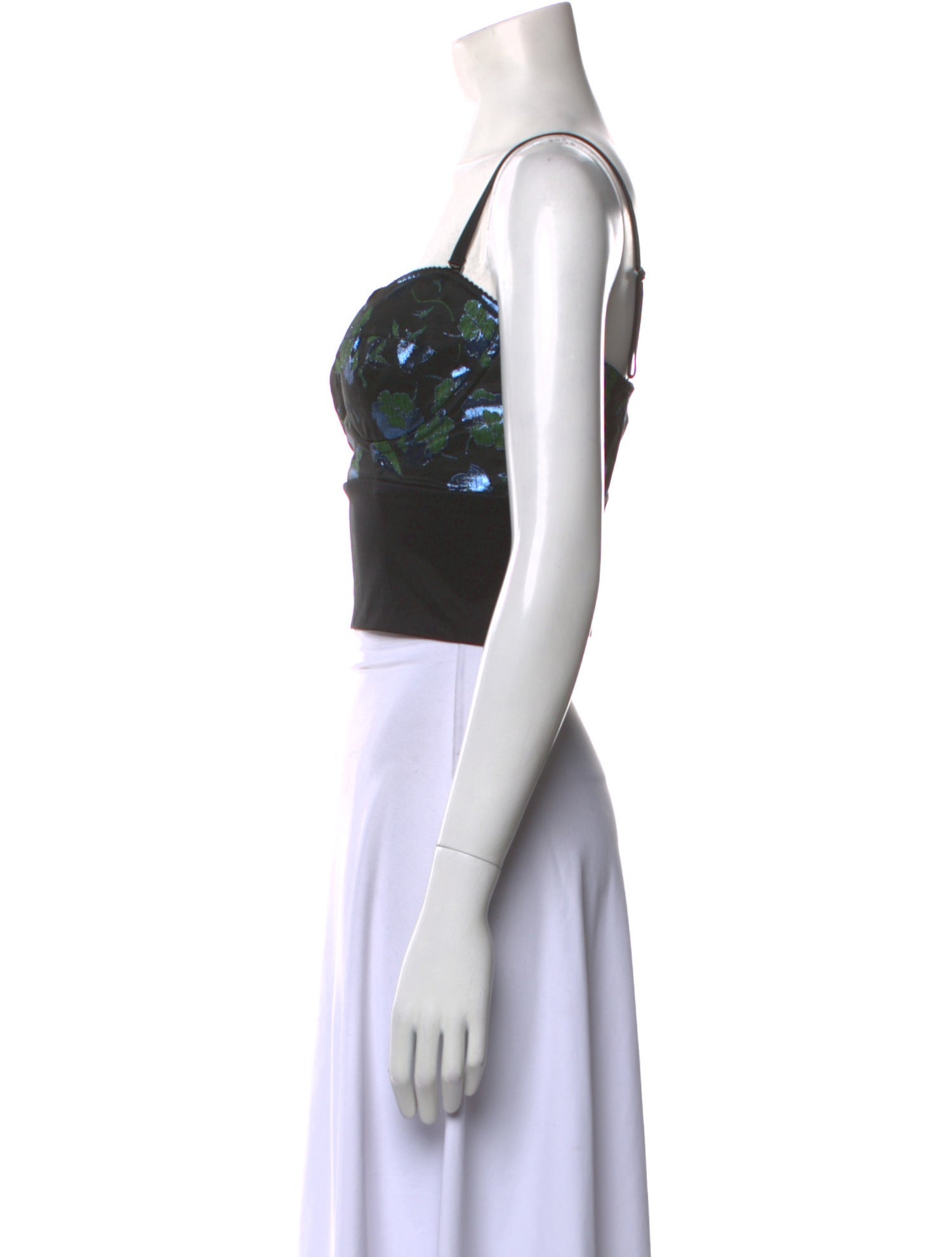 Dolce & Gabbana Printed Square Neckline Crop Top