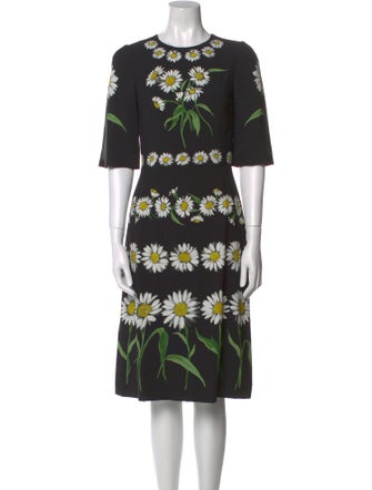 Dolce & Gabbana Floral Print Midi Length Dress