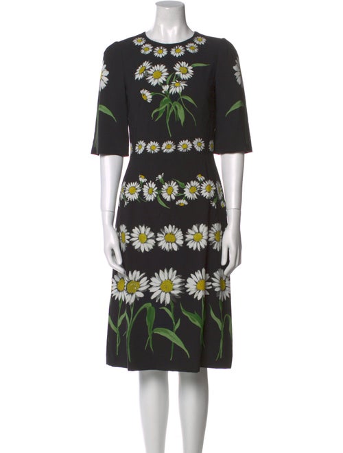 Dolce & Gabbana Floral Print Midi Length Dress