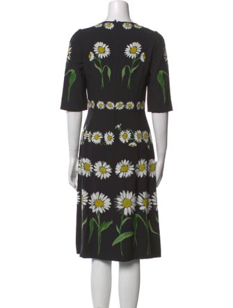 Dolce & Gabbana Floral Print Midi Length Dress