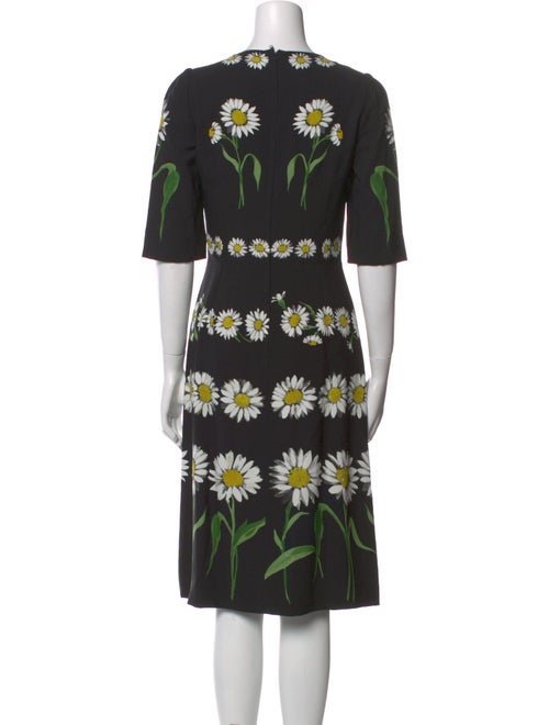 Dolce & Gabbana Floral Print Midi Length Dress