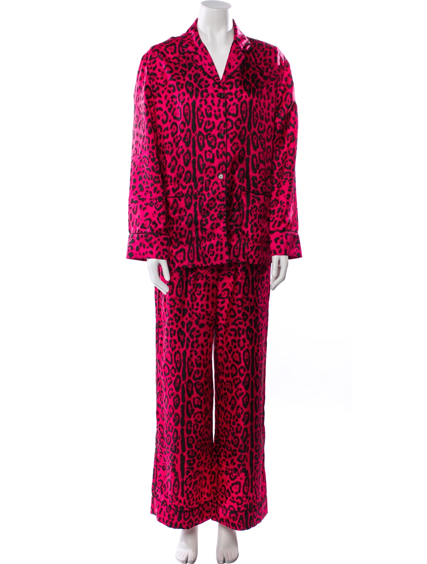 Dolce & Gabbana Silk Animal Print Pant Set