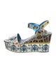 Dolce & Gabbana Majolica Print Patent Leather Sandals
