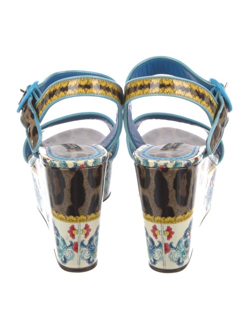 Dolce & Gabbana Majolica Print Patent Leather Sandals