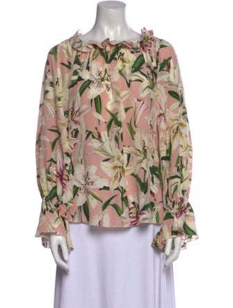 Dolce & Gabbana Silk Floral Print Blouse