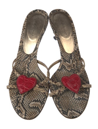 Dolce & Gabbana Leather Animal Print Slides