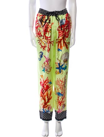 Dolce & Gabbana Silk Straight Leg Pants