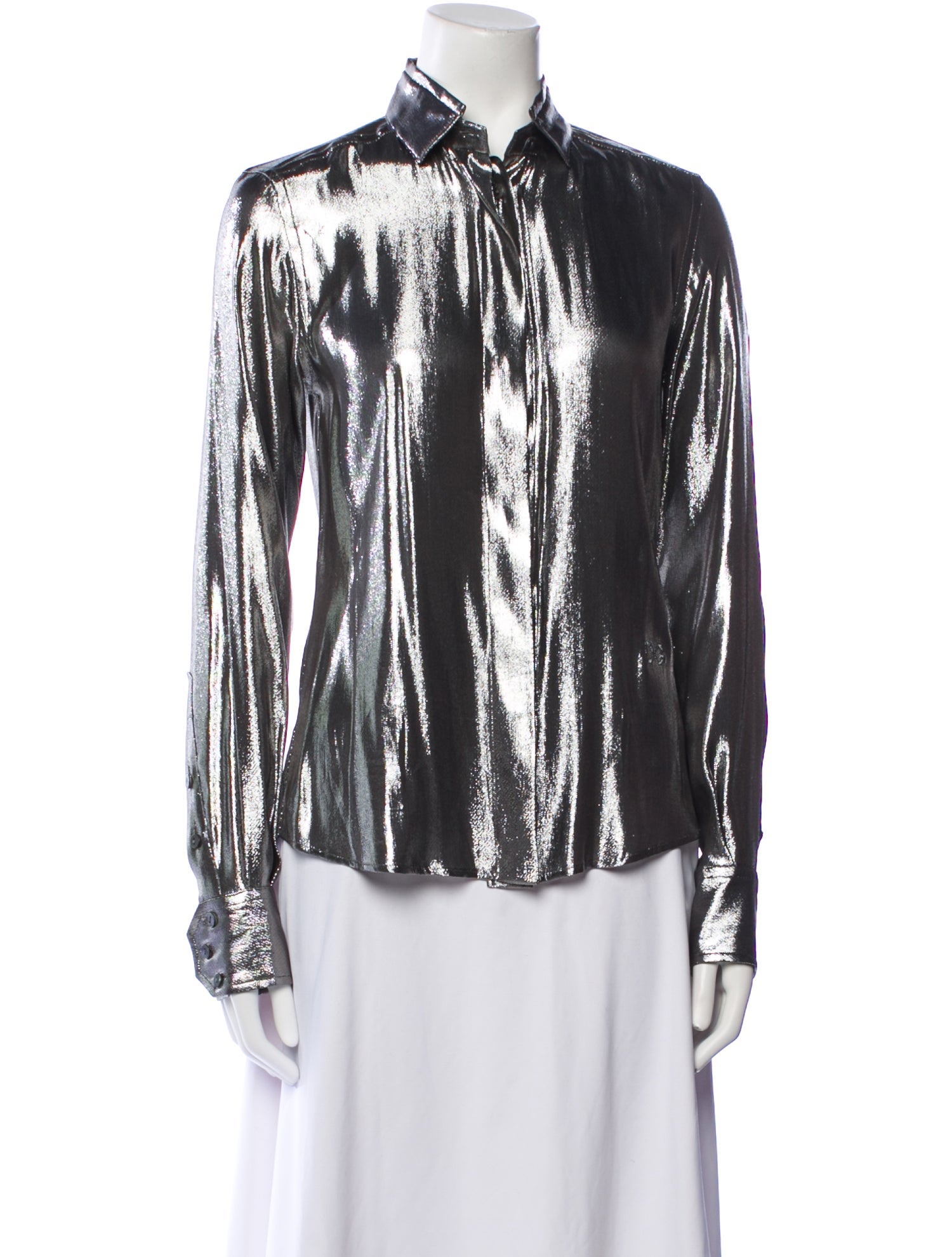 Dolce & Gabbana Silk Printed Button-Up Top