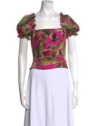 Dolce & Gabbana Silk Floral Print Crop Top