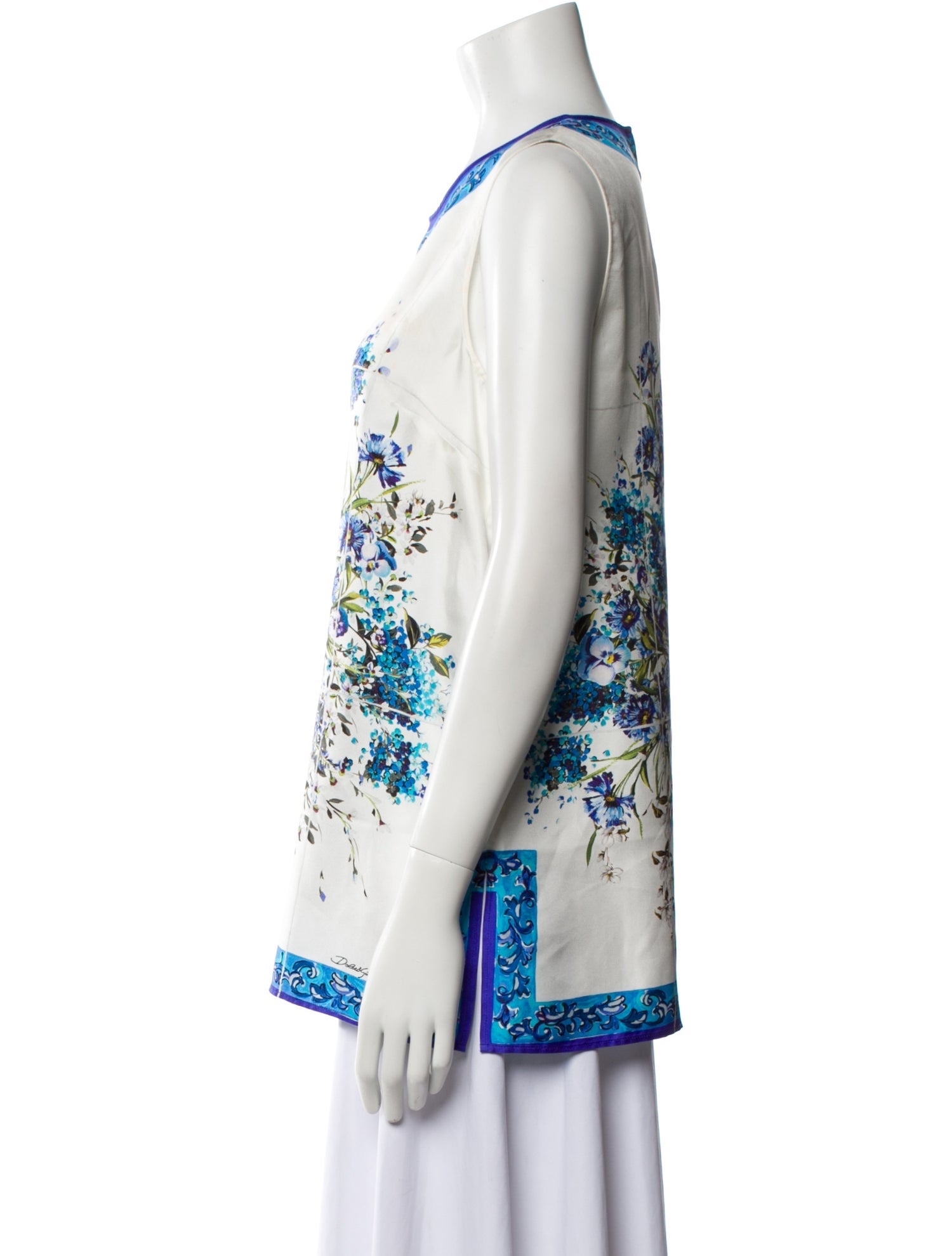 Dolce & Gabbana Silk Floral Print Top