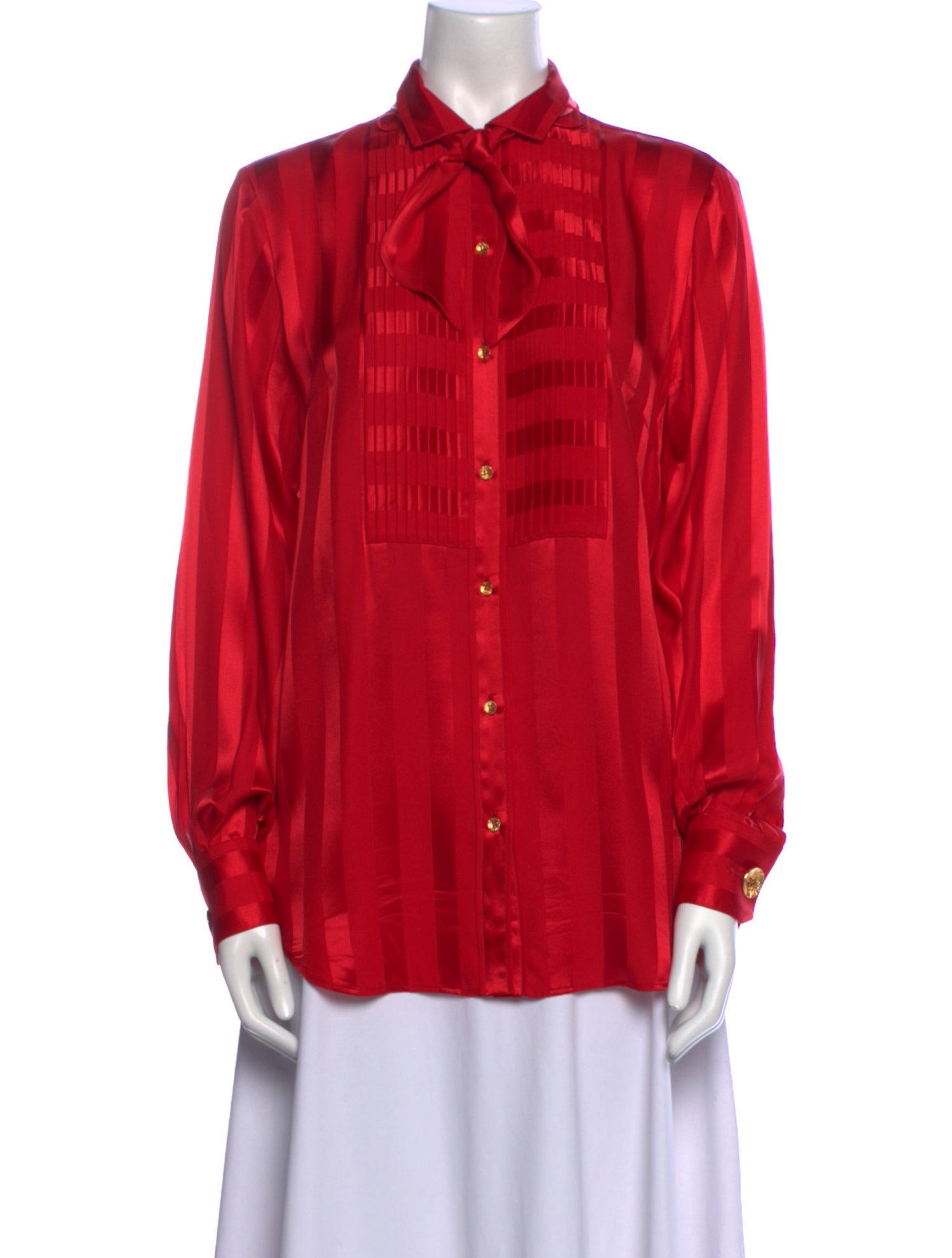 Dolce & Gabbana Silk Long Sleeve Button-Up Top