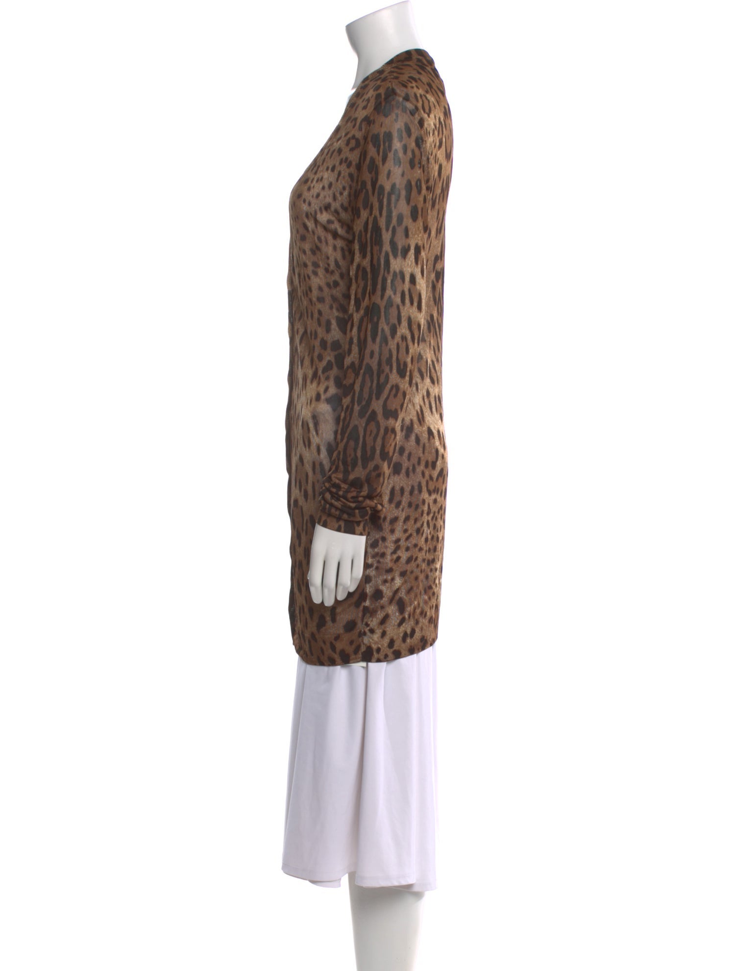 Dolce & Gabbana Animal Print V-Neck Sweater