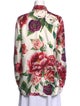 Dolce & Gabbana Silk Floral Print Button-Up Top