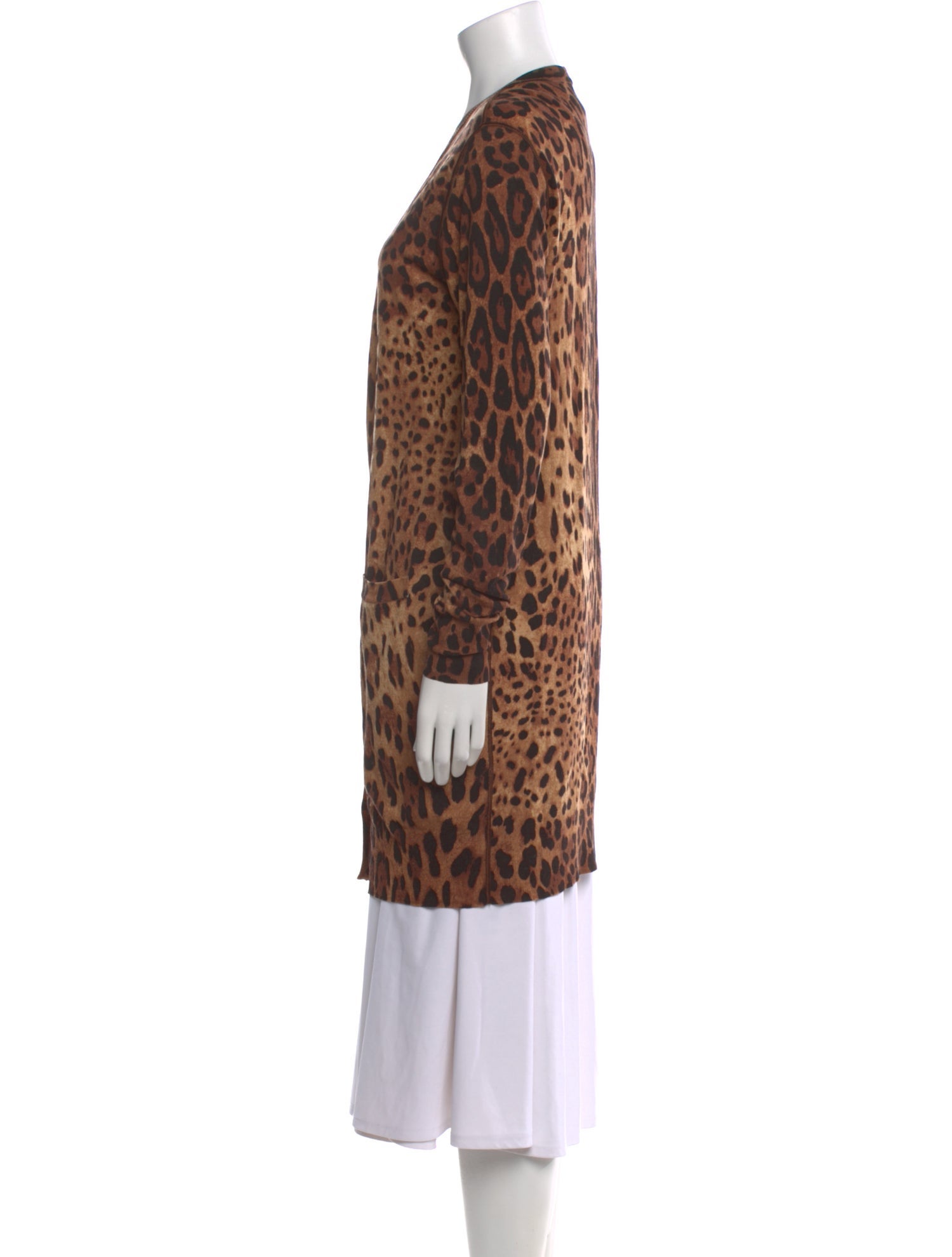 Dolce & Gabbana Animal Print V-Neck Sweater