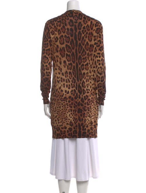 Dolce & Gabbana Animal Print V-Neck Sweater