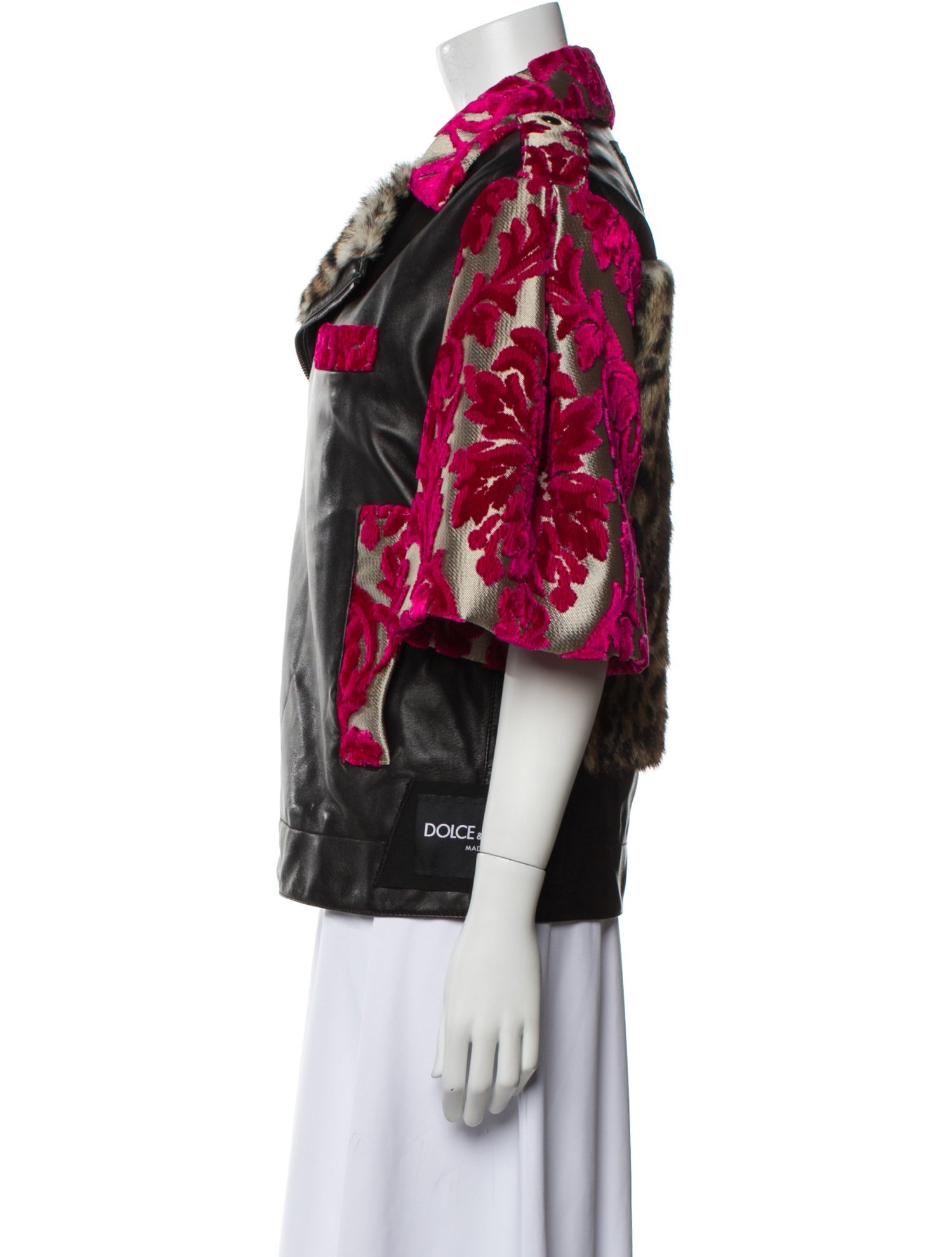 Dolce & Gabbana Floral Print Fur Jacket