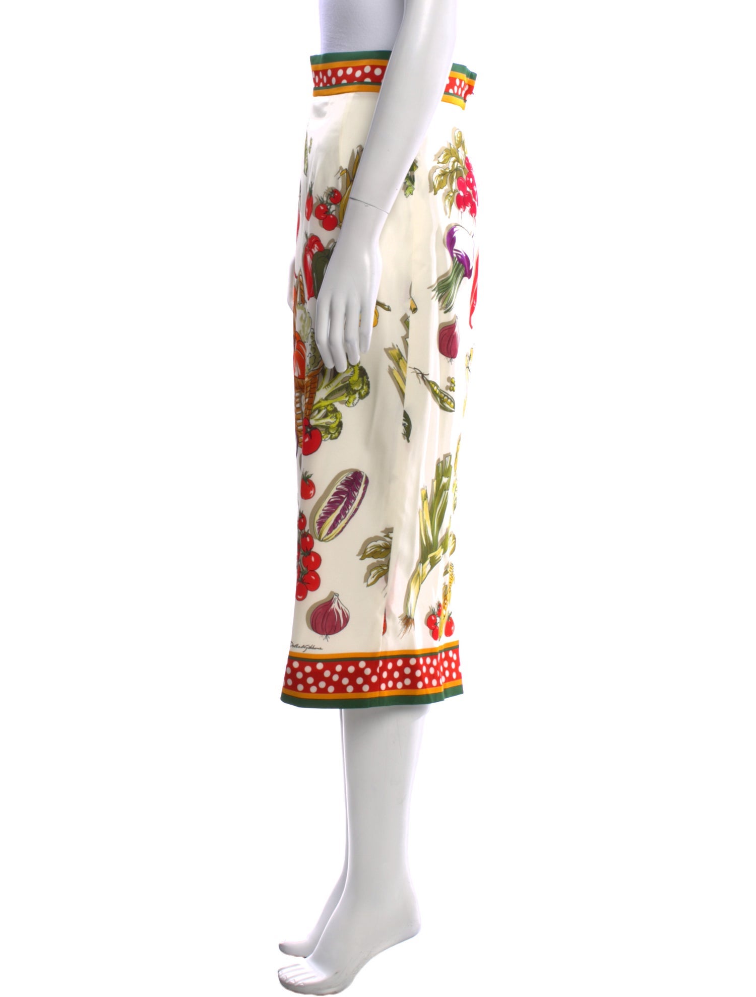 Dolce & Gabbana Silk Midi Length Skirt