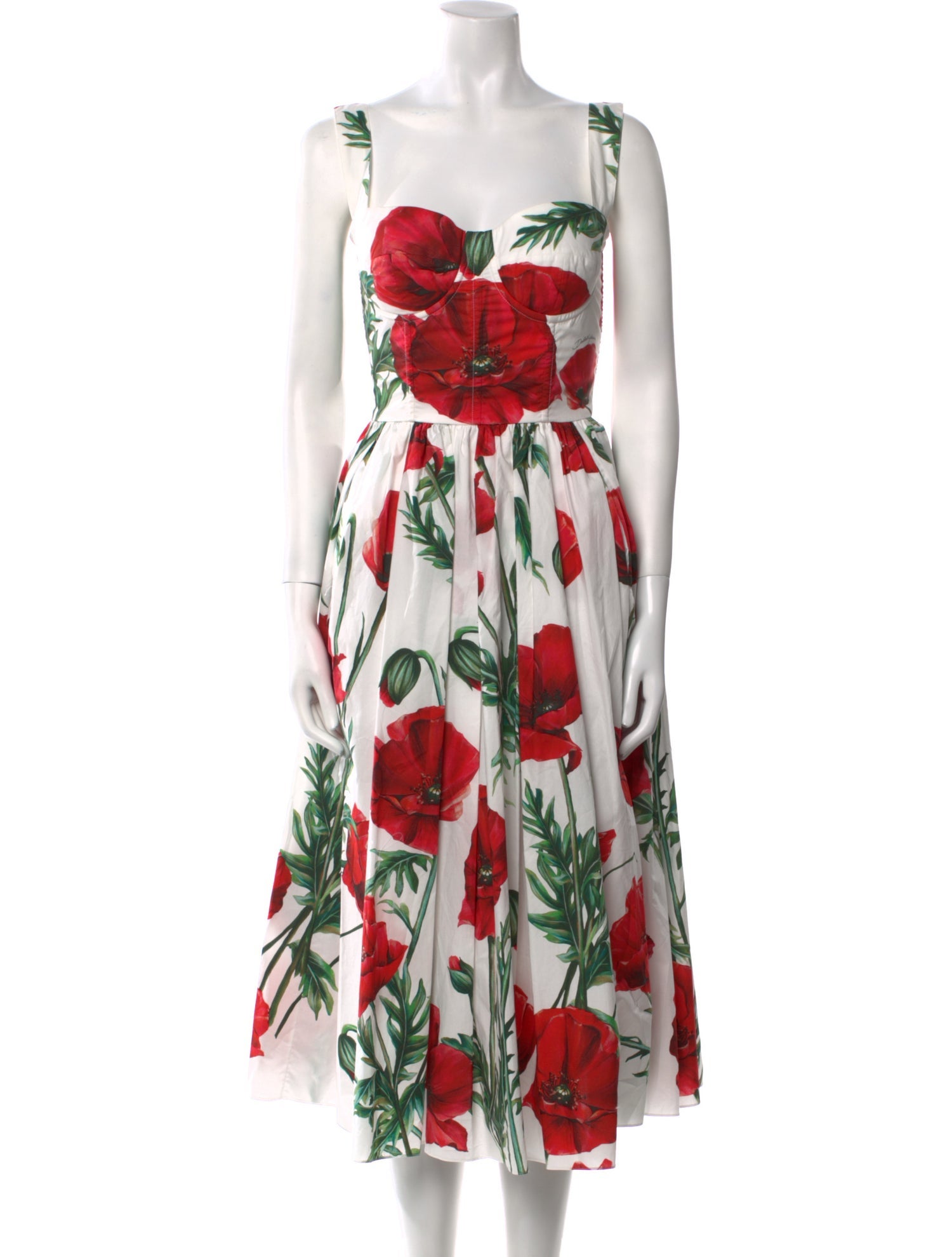 Dolce & Gabbana Floral Print Midi Length Dress