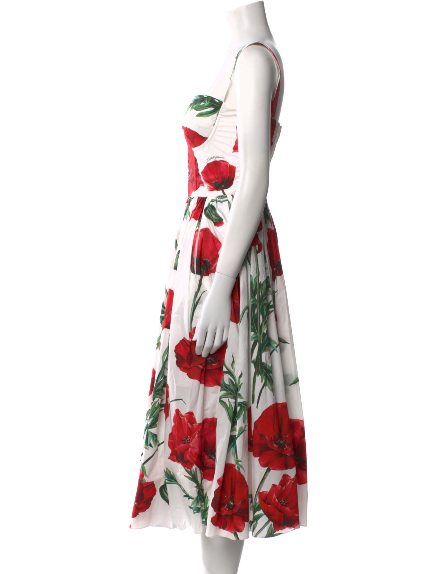 Dolce & Gabbana Floral Print Midi Length Dress