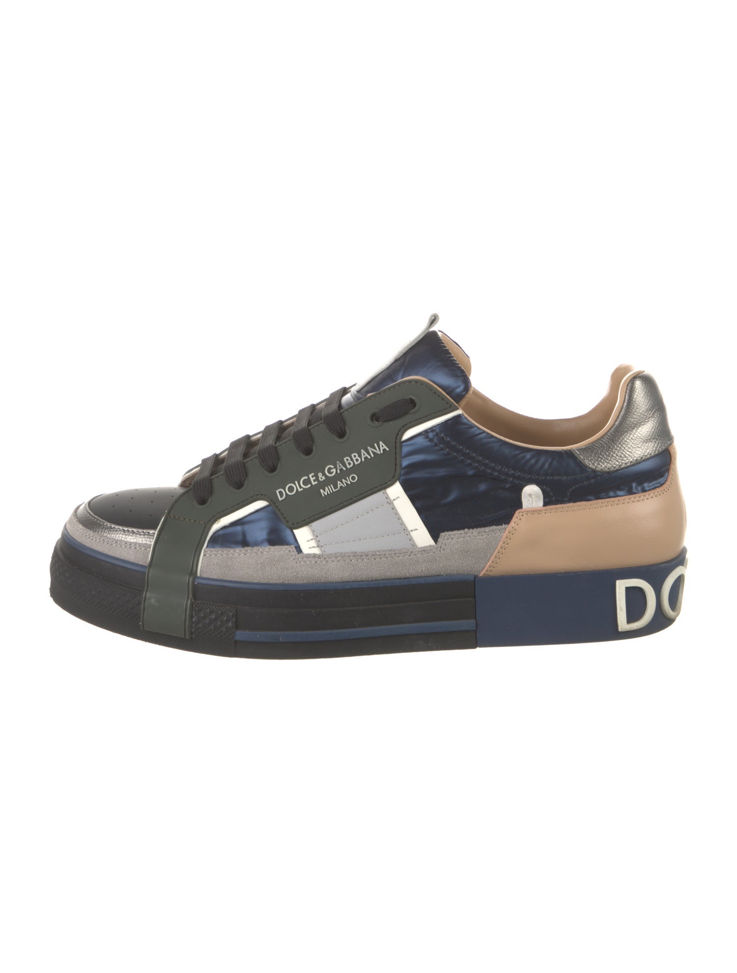 Dolce & Gabbana Leather Printed Sneakers