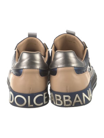 Dolce & Gabbana Leather Printed Sneakers