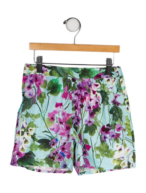Dolce & Gabbana Girls' Floral Printed Mini Shorts