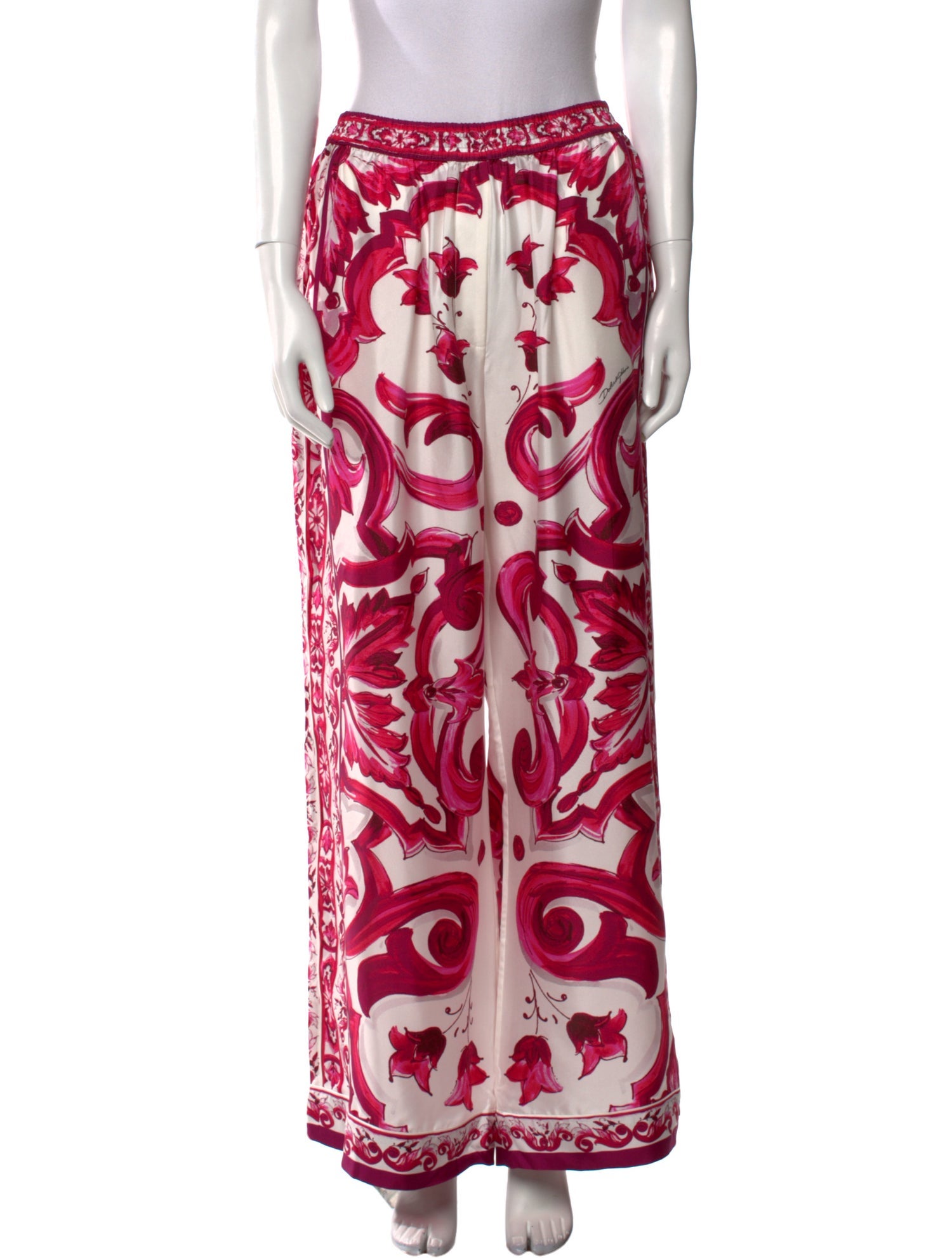 Dolce & Gabbana Silk Wide Leg Pants