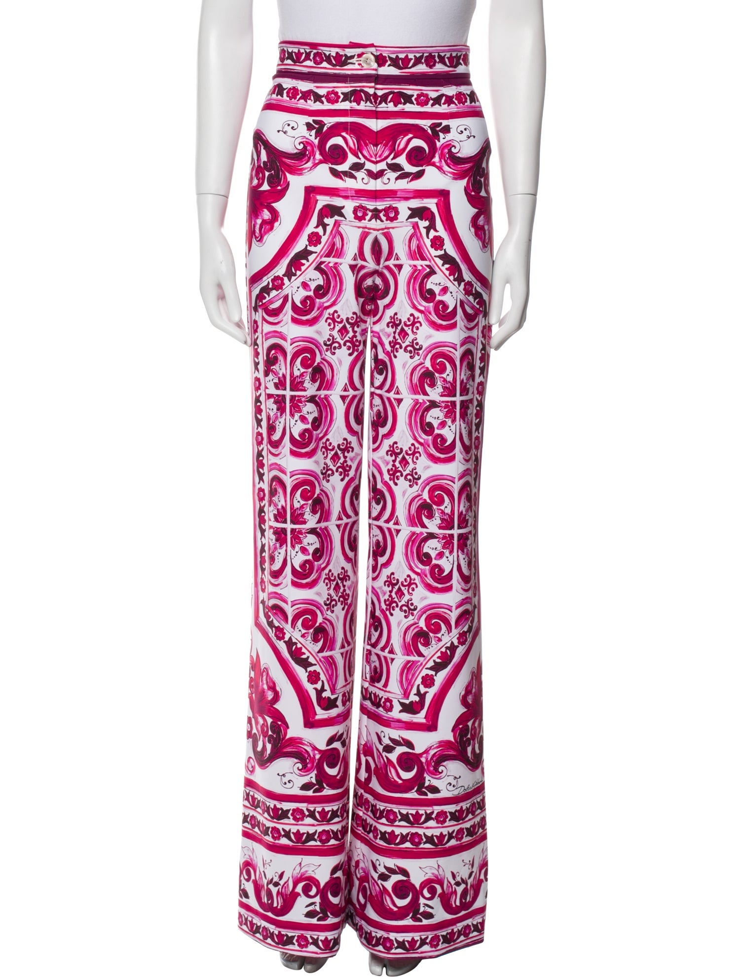 Dolce & Gabbana Printed Wide Leg Pants