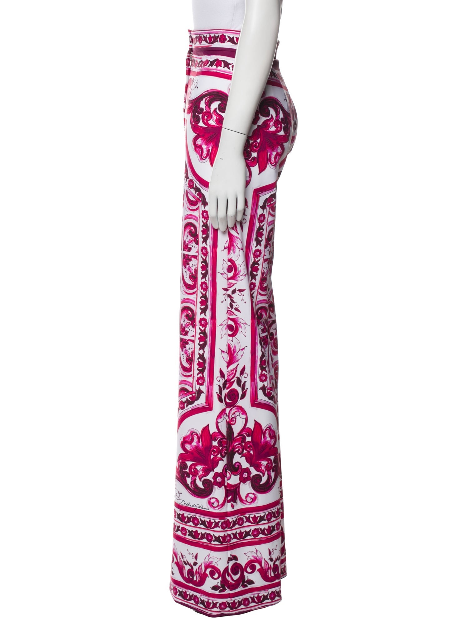 Dolce & Gabbana Printed Wide Leg Pants