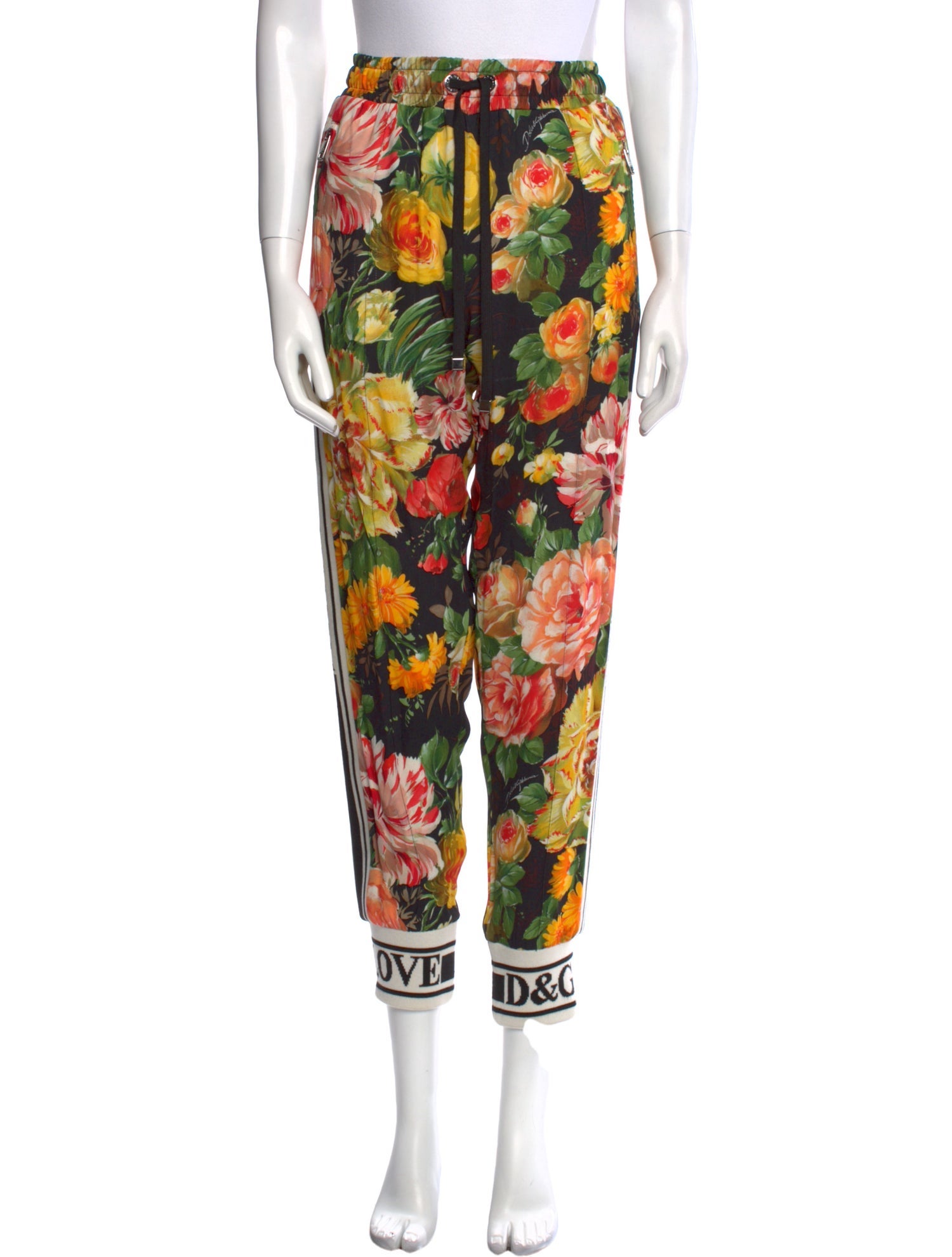 Dolce & Gabbana Floral Print Skinny Leg Pants