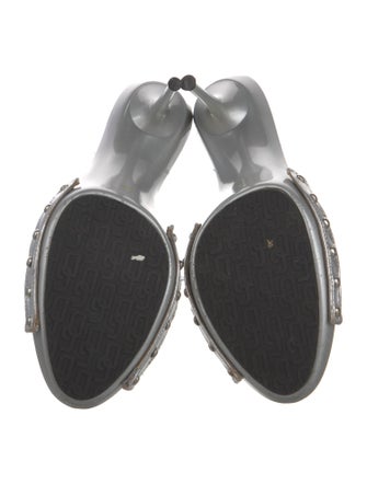 Dolce & Gabbana Leather Studded Accents Slides