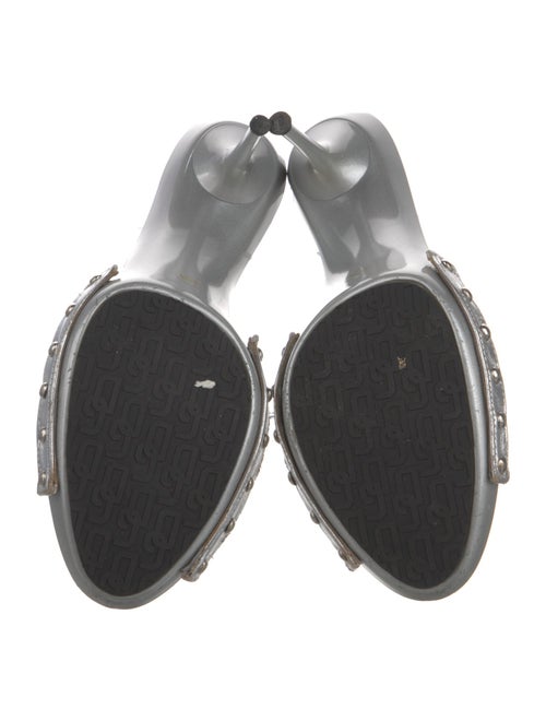 Dolce & Gabbana Leather Studded Accents Slides