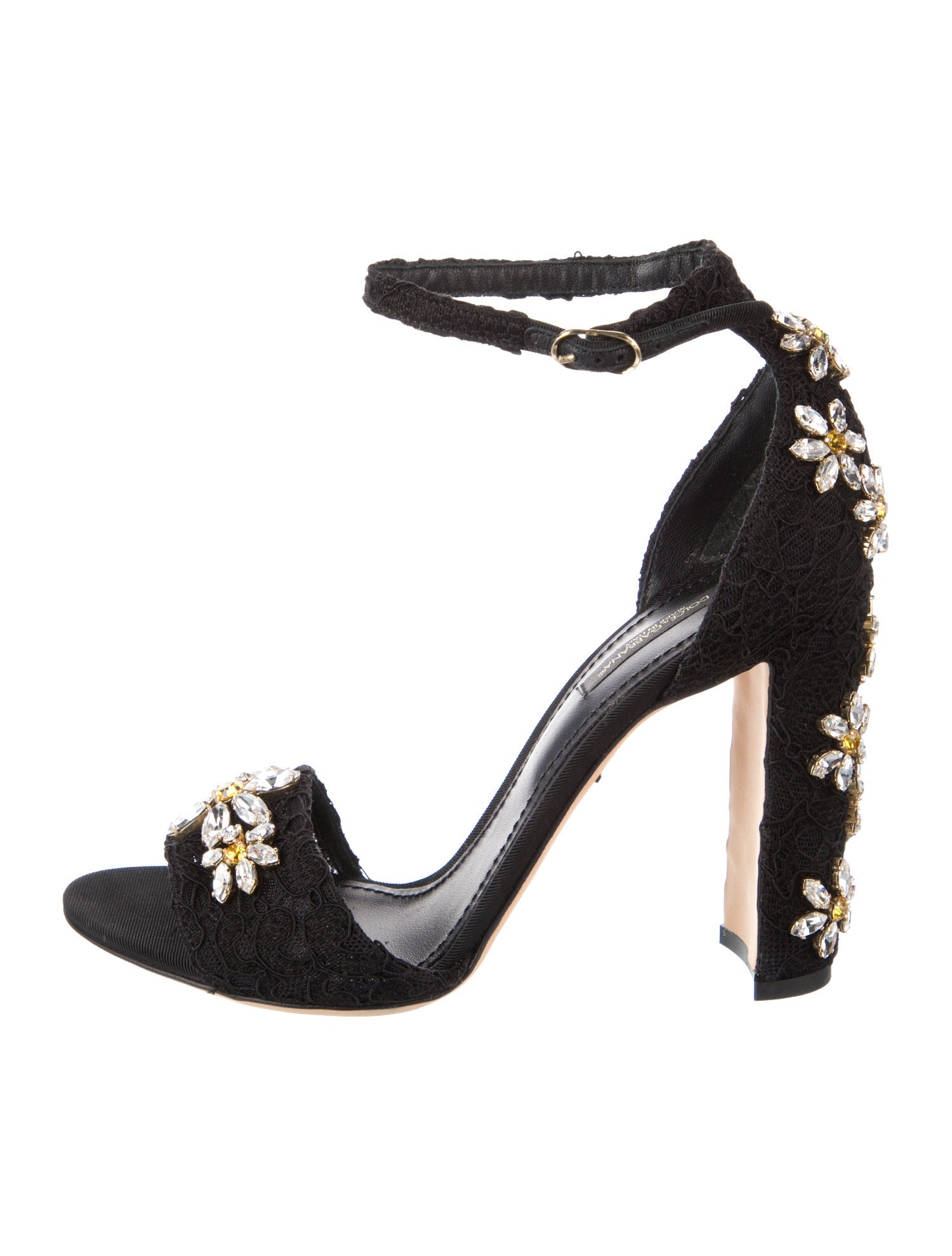 Dolce & Gabbana Lace Crystal Embellishments D'Orsay Pumps