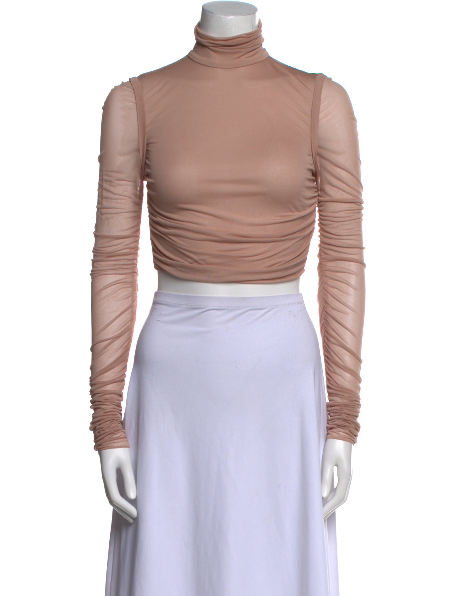 Dolce & Gabbana Turtleneck Long Sleeve Crop Top