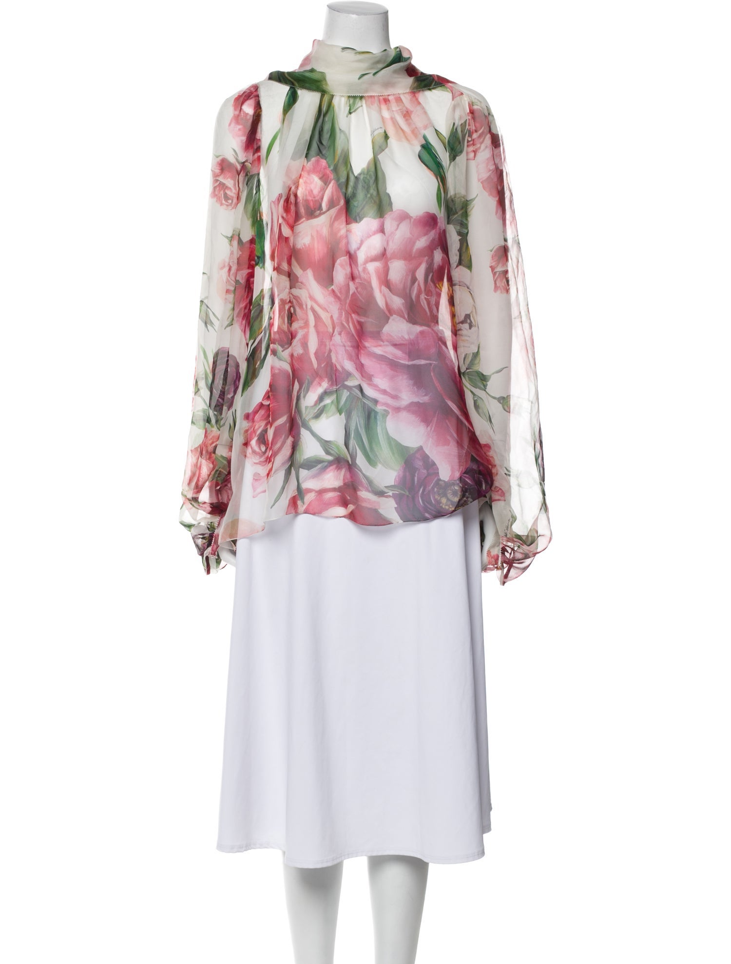Dolce & Gabbana Silk Floral Print Blouse