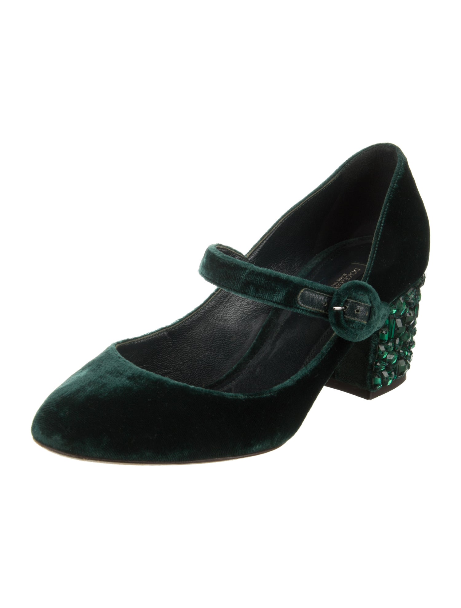 Dolce & Gabbana Velvet Crystal Embellishments Pumps