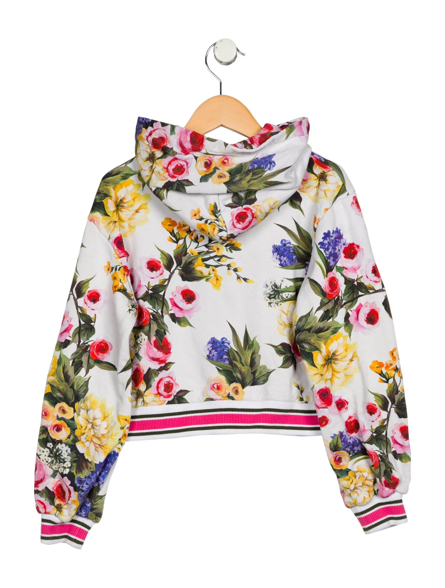 Dolce & Gabbana Girls Long Sleeve Floral Zip Up Jacket
