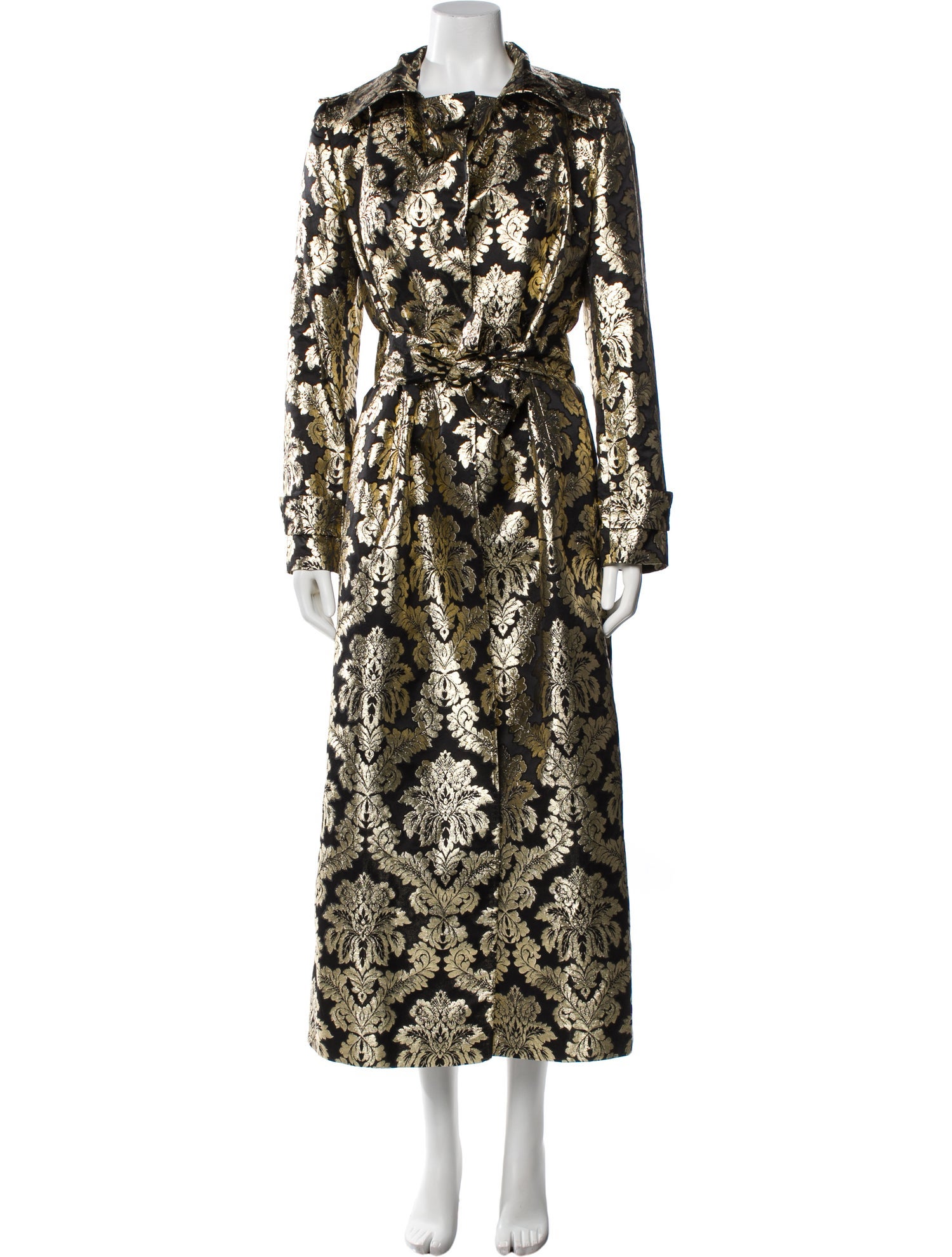 Dolce & Gabbana Silk Floral Print Trench Coat
