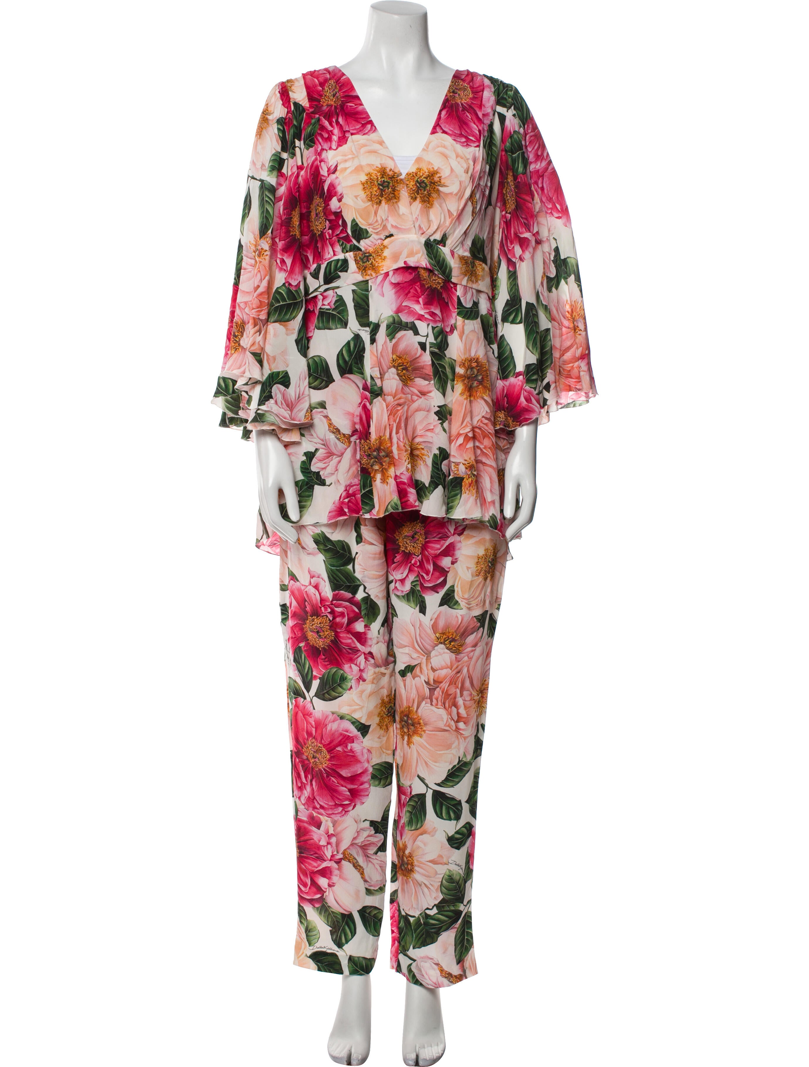 Dolce & Gabbana Silk Printed Pant Set