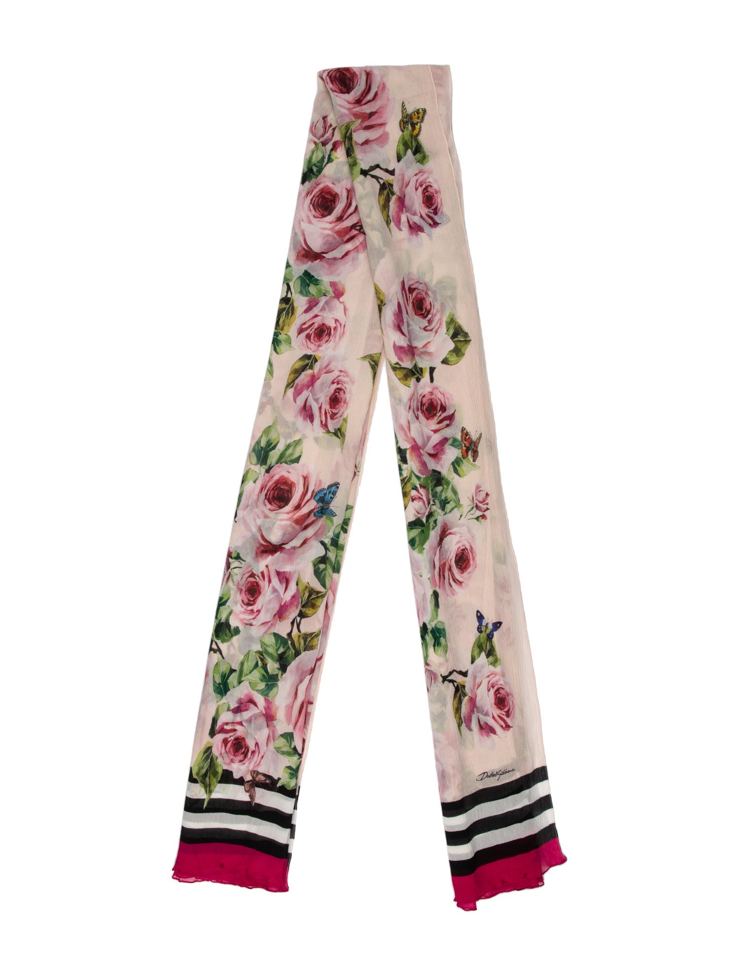 Dolce & Gabbana Silk Floral Print Scarf