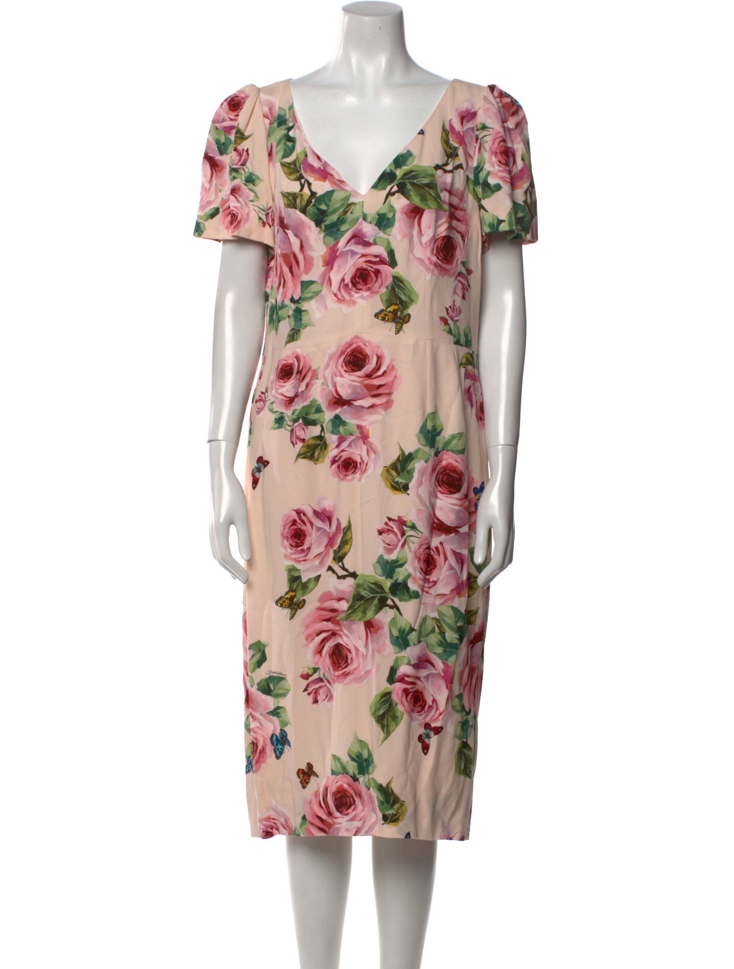 Dolce & Gabbana Floral Print Midi Length Dress