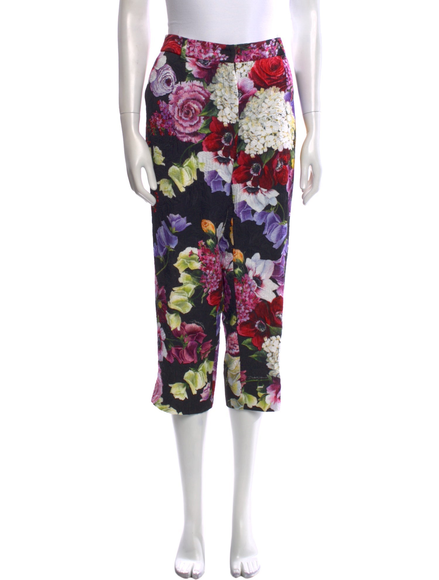 Dolce & Gabbana Floral Print Straight Leg Pants