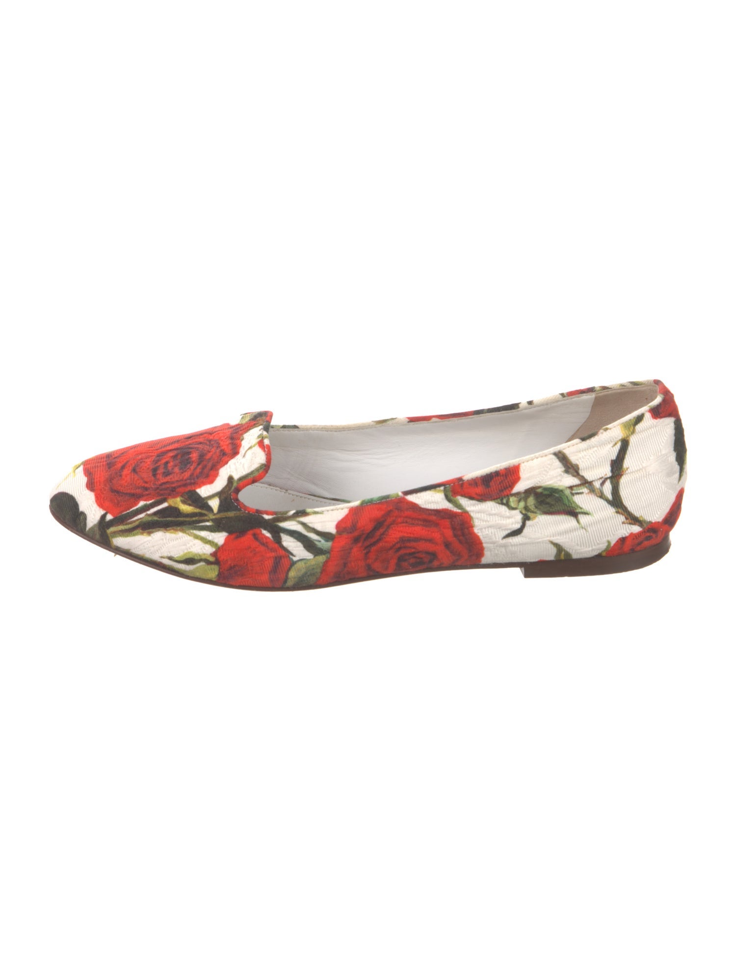 Dolce & Gabbana Canvas Floral Print Ballet Flats